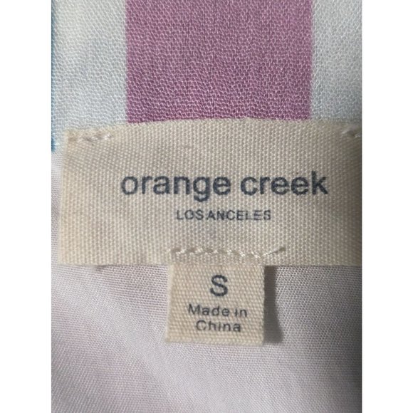 Orange Creek Pastel Color Striped Buttoned Front tie waist maxi dress lined sz S - Picture 7 of 10